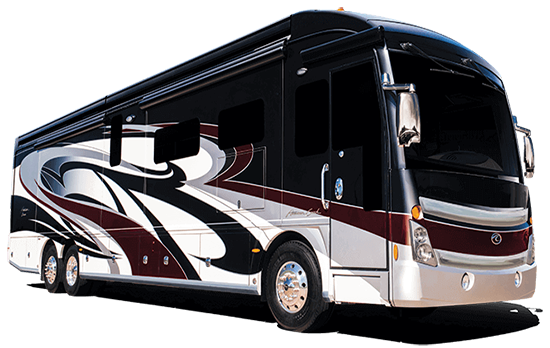 Custom painted luxury RV motorcoach by The Shop Paint and Body